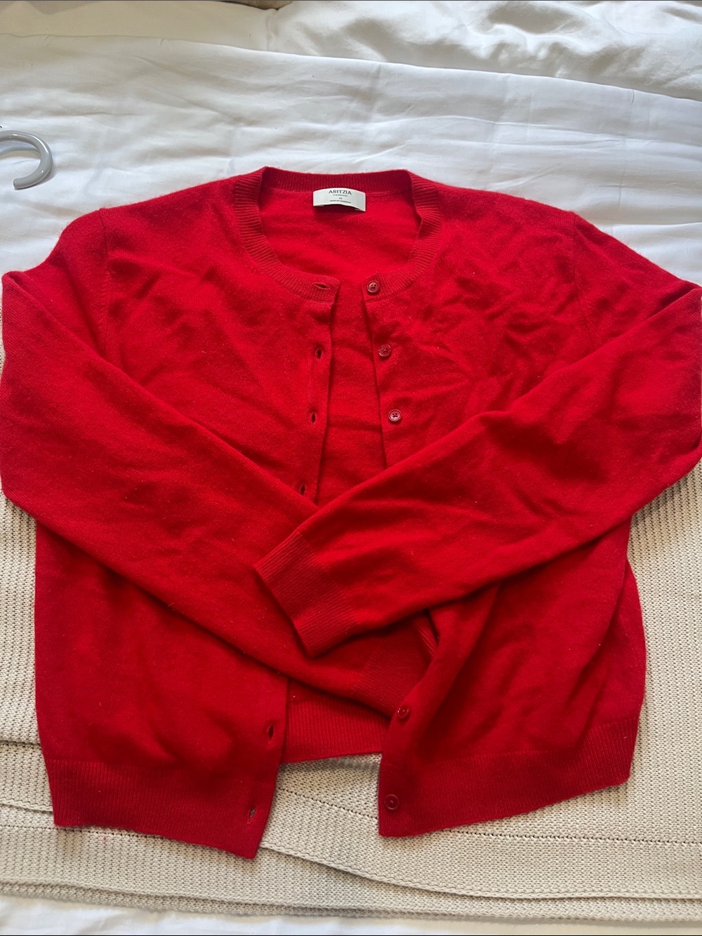 Aritzia Bare Cashmere Red Cardigan